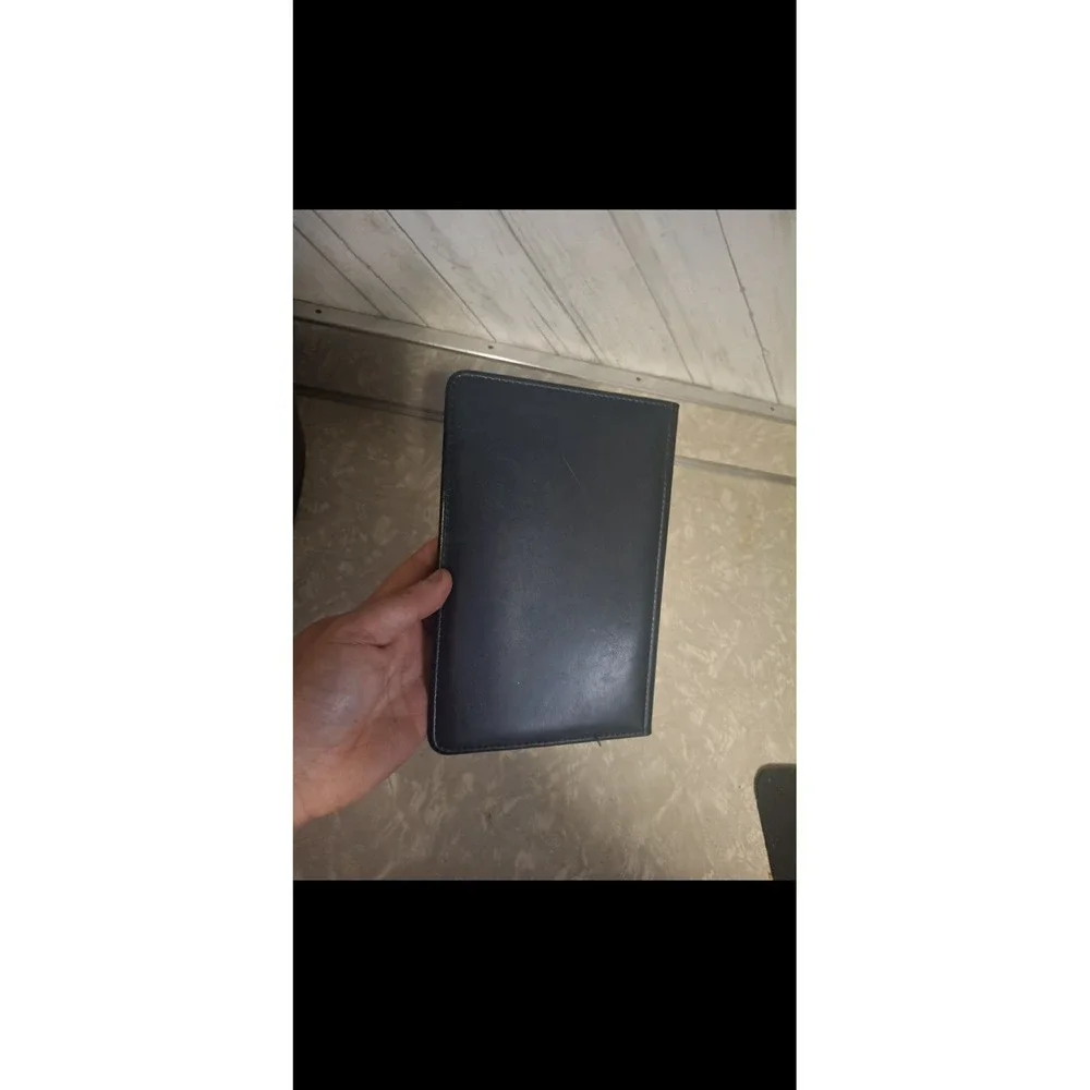Supreme Court Black Leather Business Portfolio with Zipper–Padfolio
